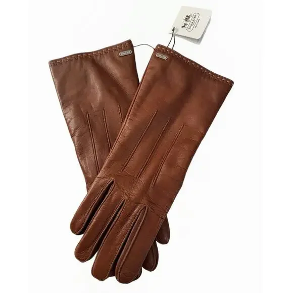 Coach Womens 83875 Tobacco Brown Leather Cashmere
Gloves Size 7 NWT! - Picture 2 of 8
